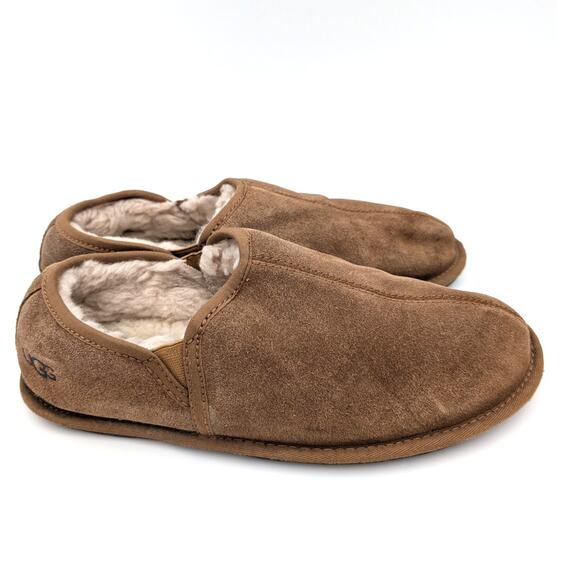 UGG Scuff Romeo II Men's Suede Sheepskin Slippers Chestnut Size US10 EU43 - Picture 3 of 13